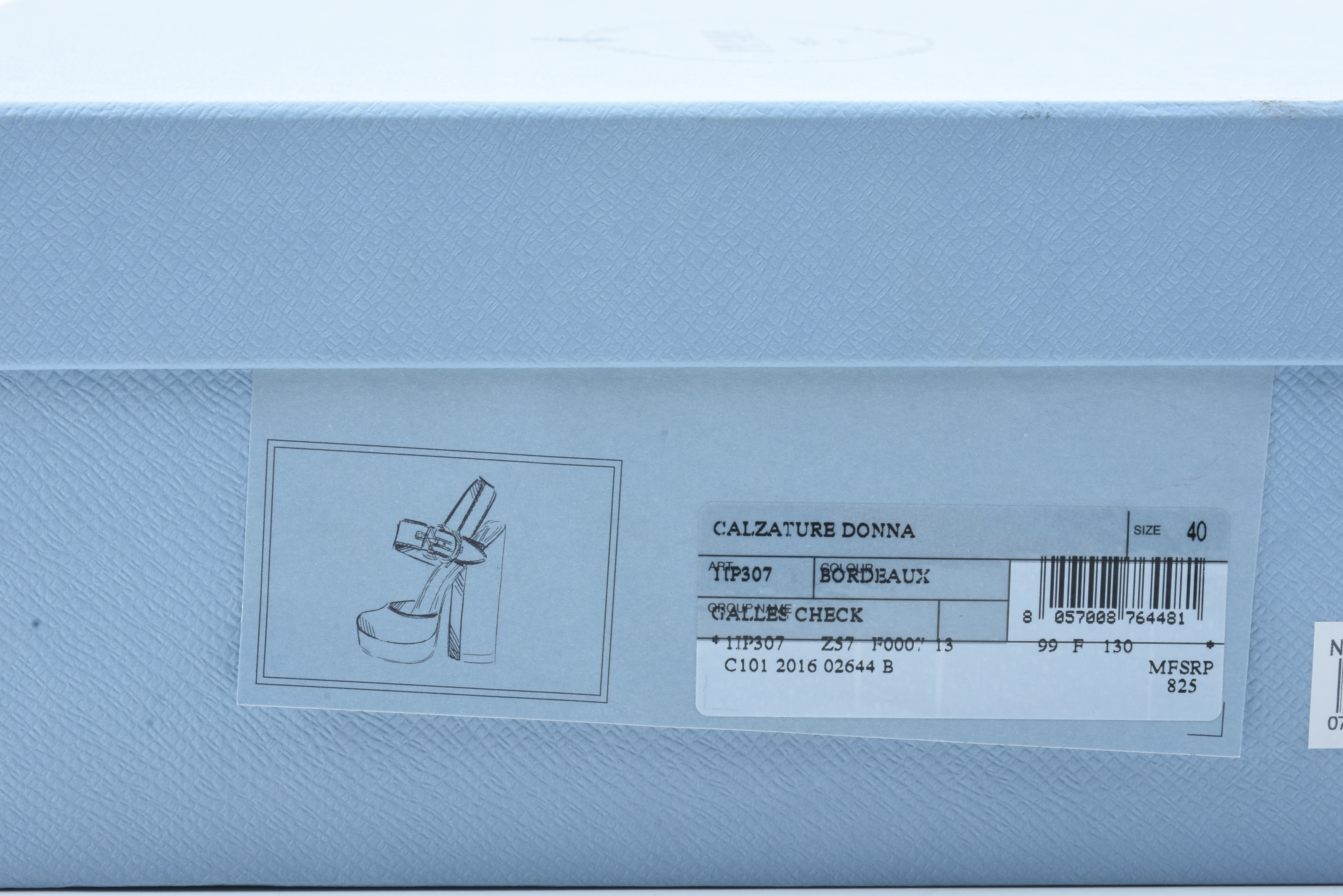 Prada Ankle Strap Platform Shoes in Bordeaux Plaid