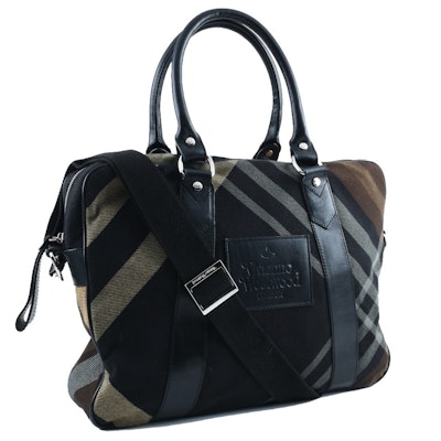 Vivienne Westwood Black and Tan Tartan Laptop Bag Vivienne Westwood Black and Tan Tartan Laptop Bag