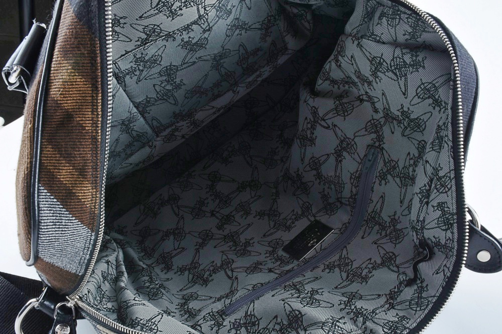 Vivienne Westwood Black and Tan Tartan Laptop Bag