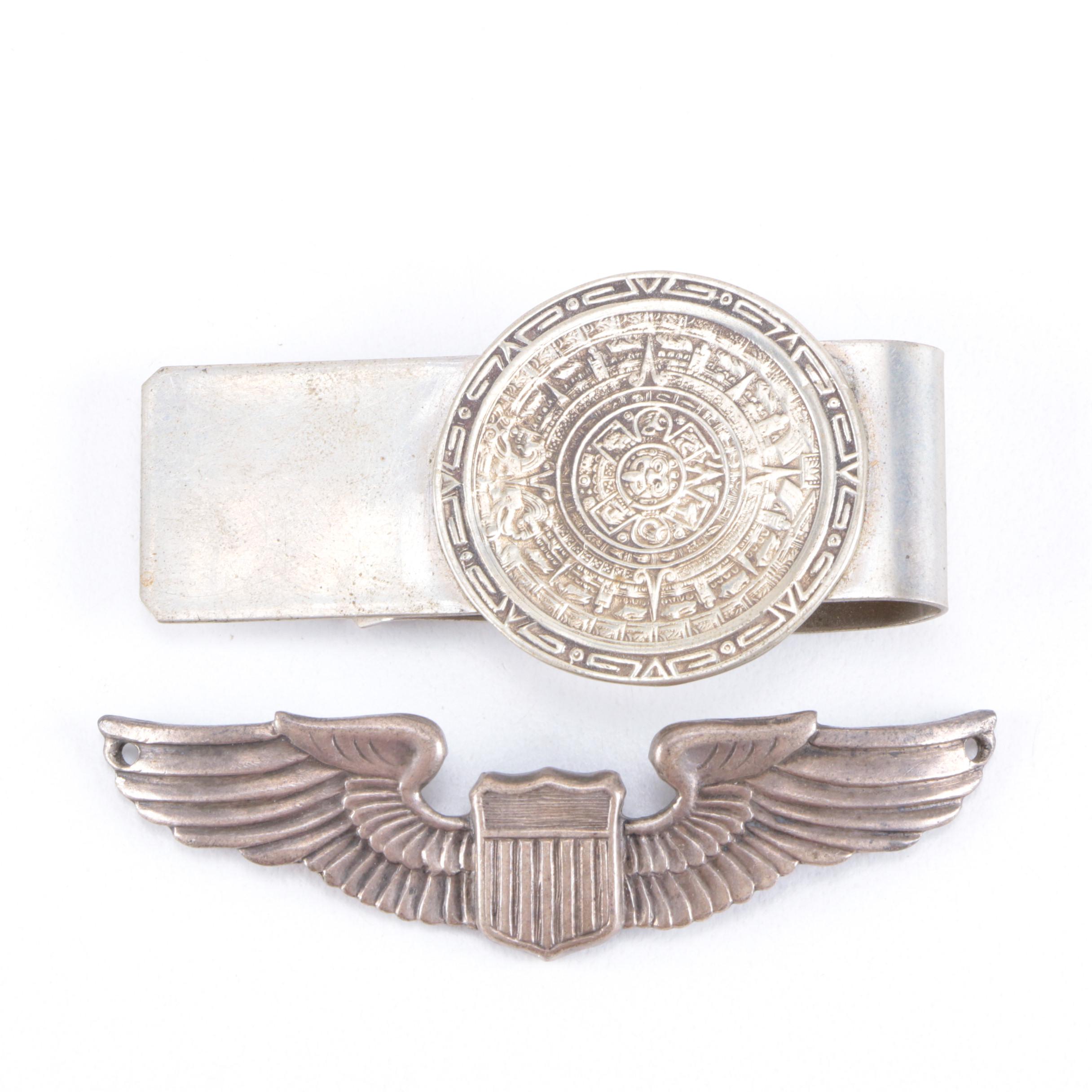 Alpaca Mexico Money Clip and Sterling Silver Wings Pendant