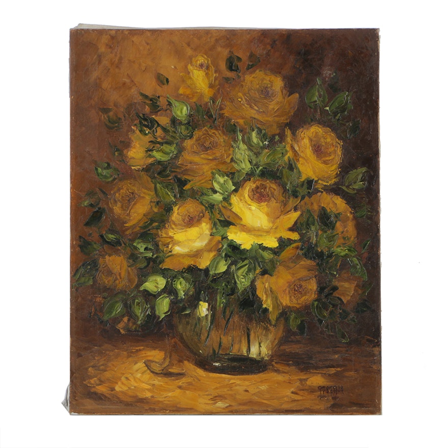 Georgia Rafton Oil Painting on Canvas Floral Still Life