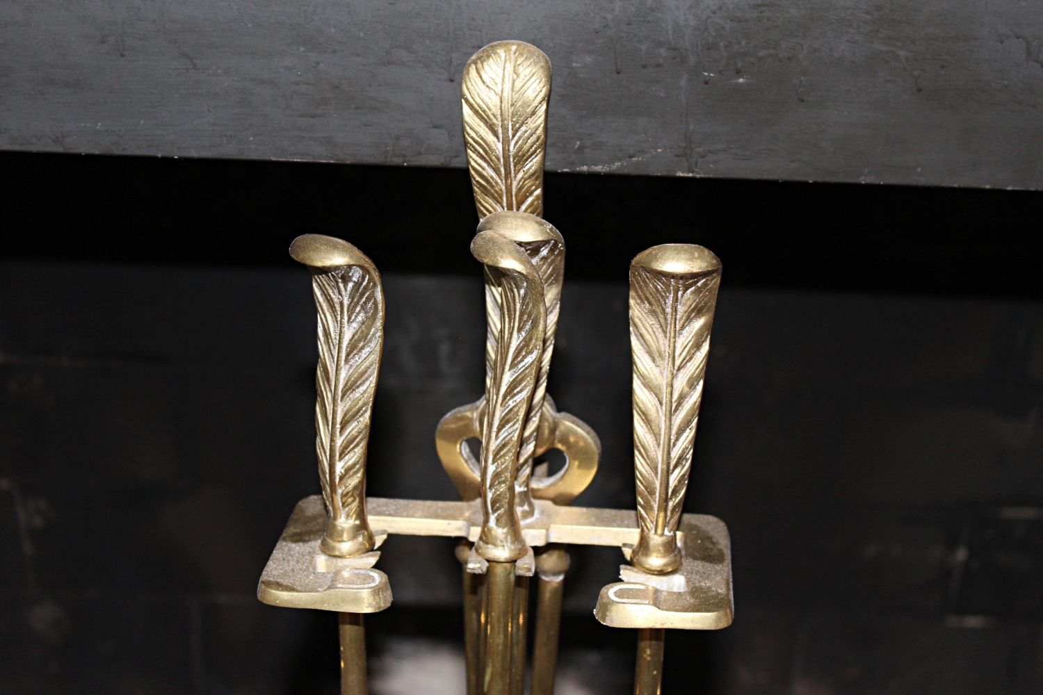 Brass Andirons and Fireplace Accessories