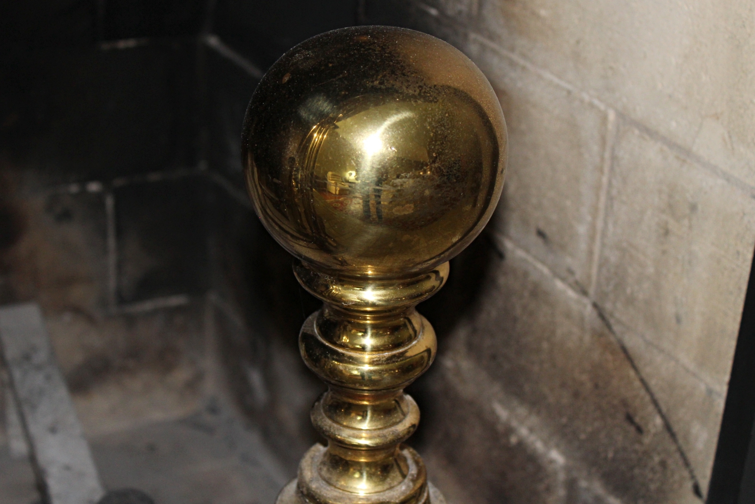 Brass Andirons and Fireplace Accessories