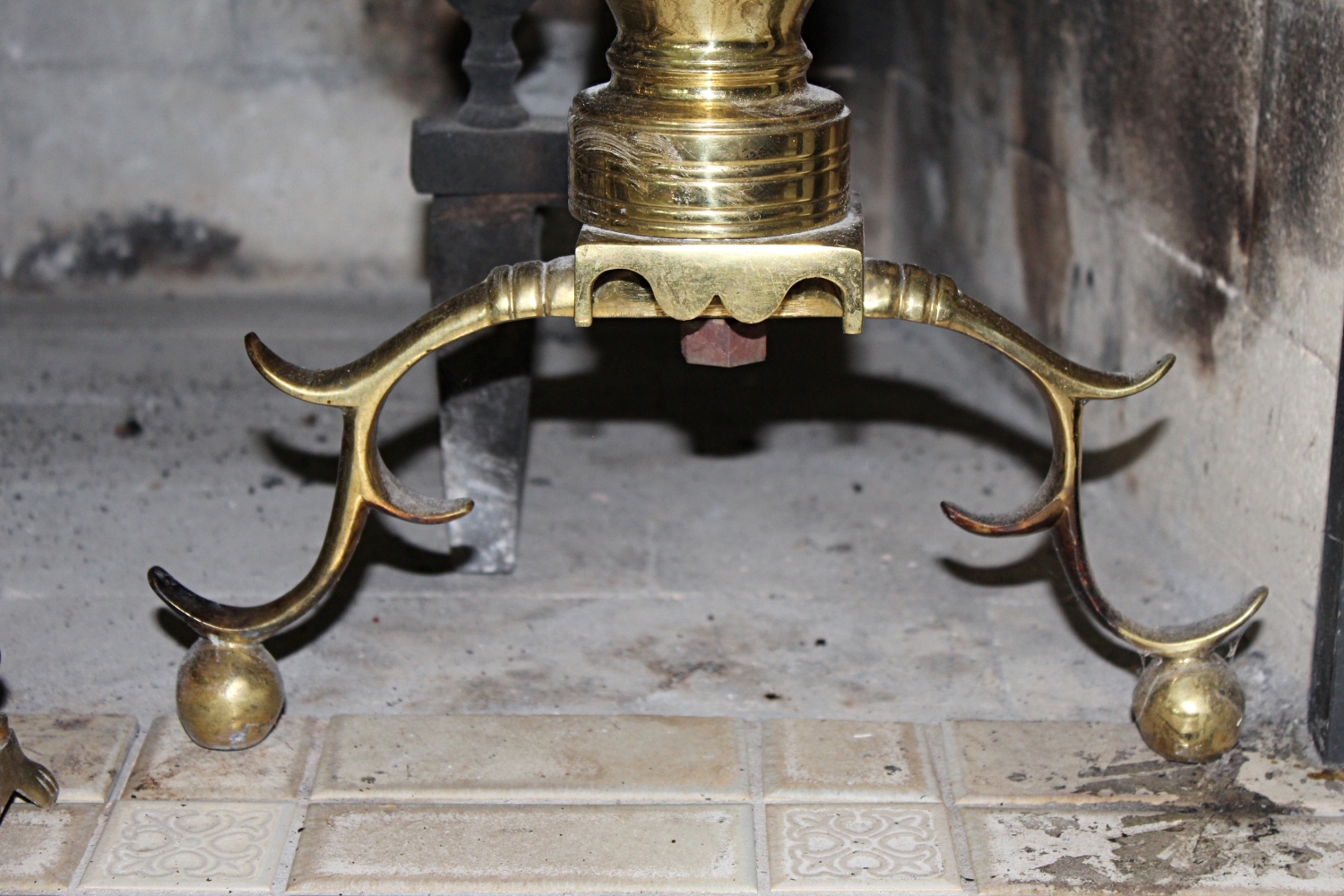 Brass Andirons and Fireplace Accessories