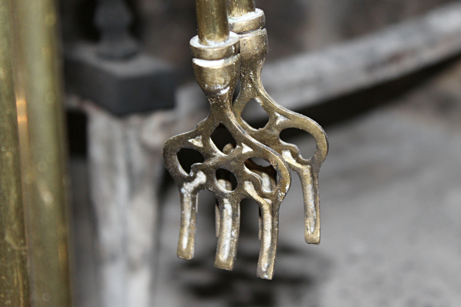 Brass Andirons and Fireplace Accessories