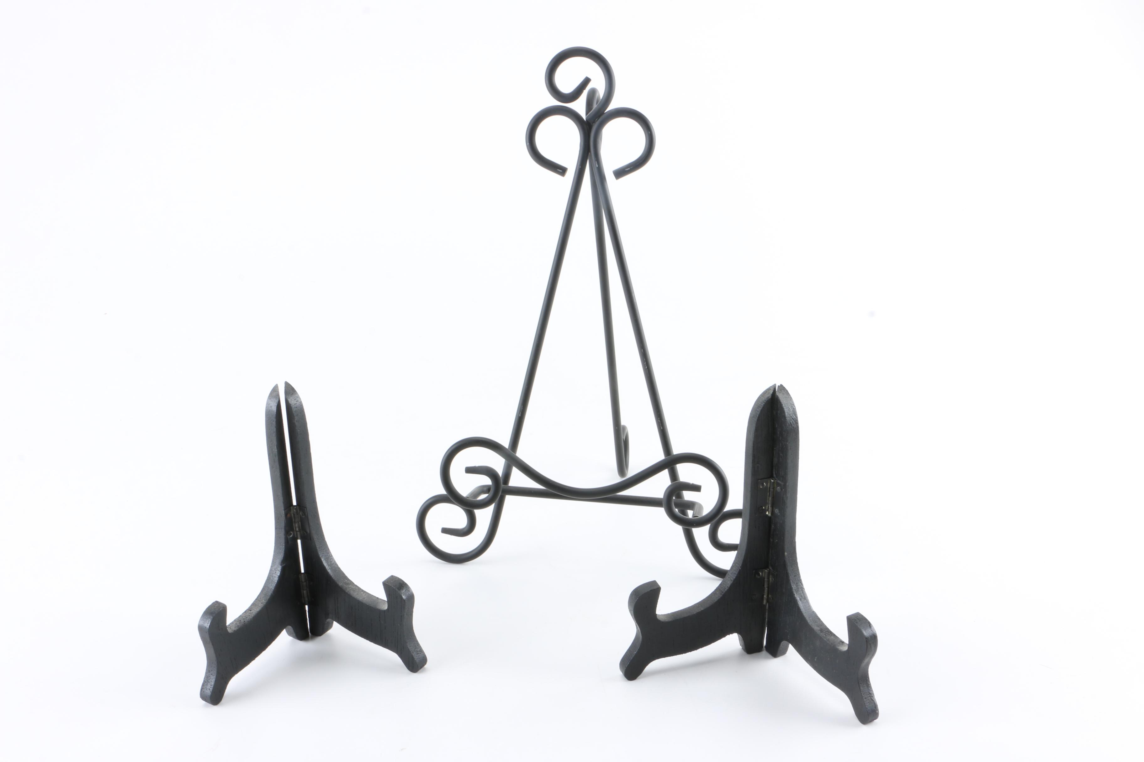 Assortment of Asian Themed Plates and Stands