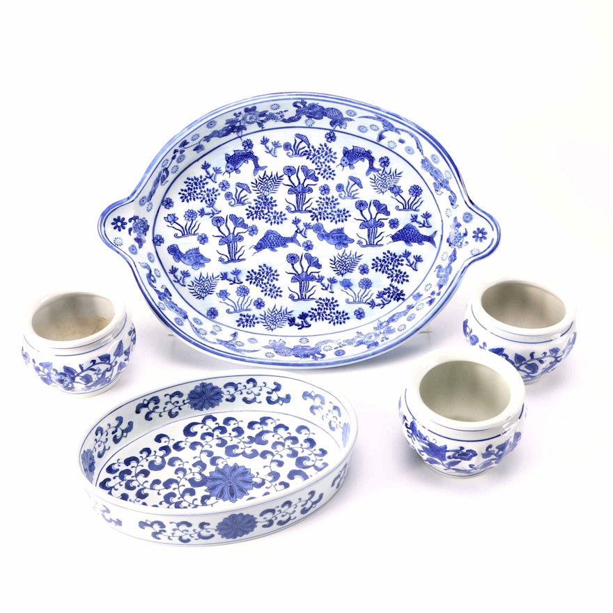 Blue on White Ceramic Pieces