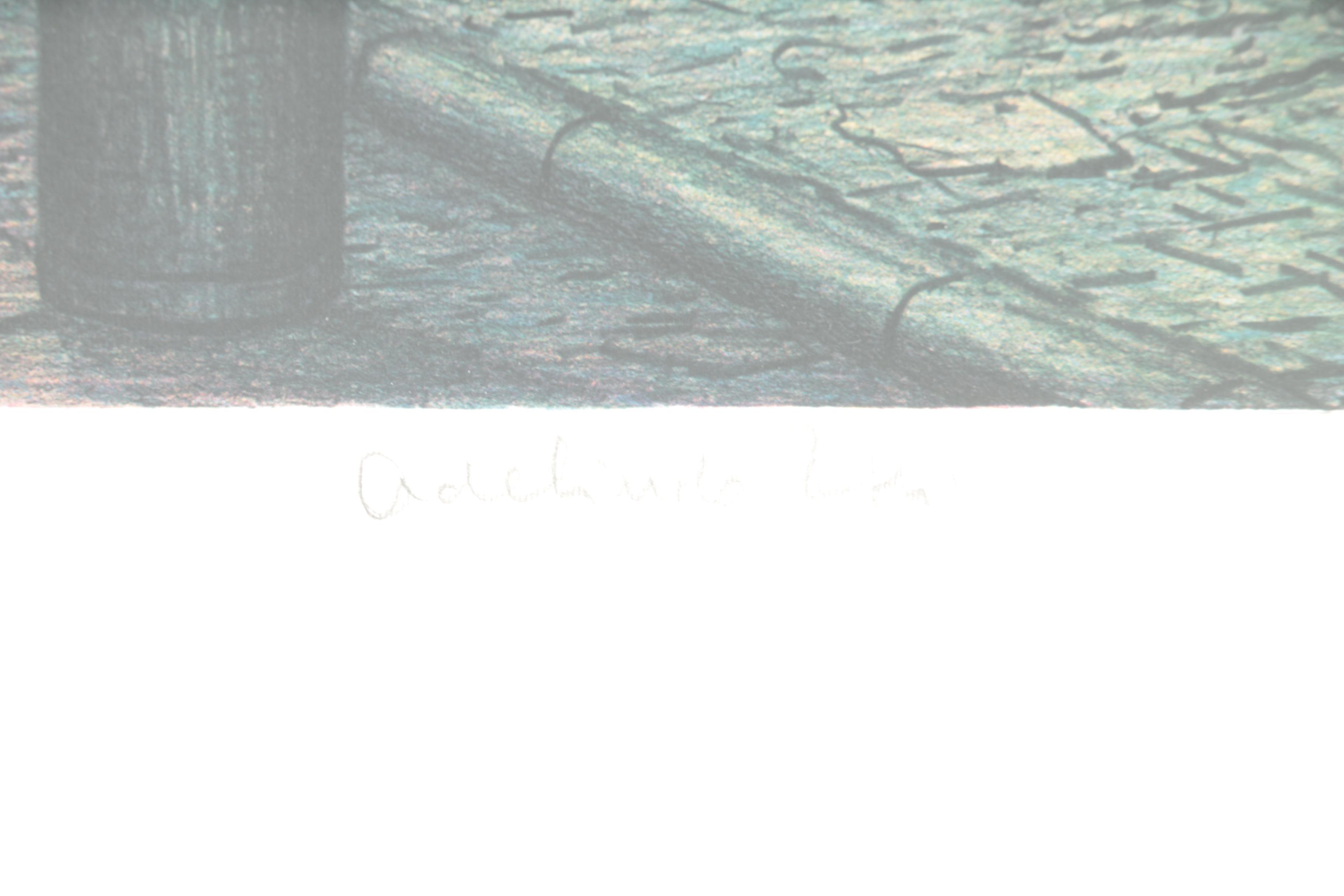 Adelindo Tassi Color Limited Edition Lithograph of Street Vendor