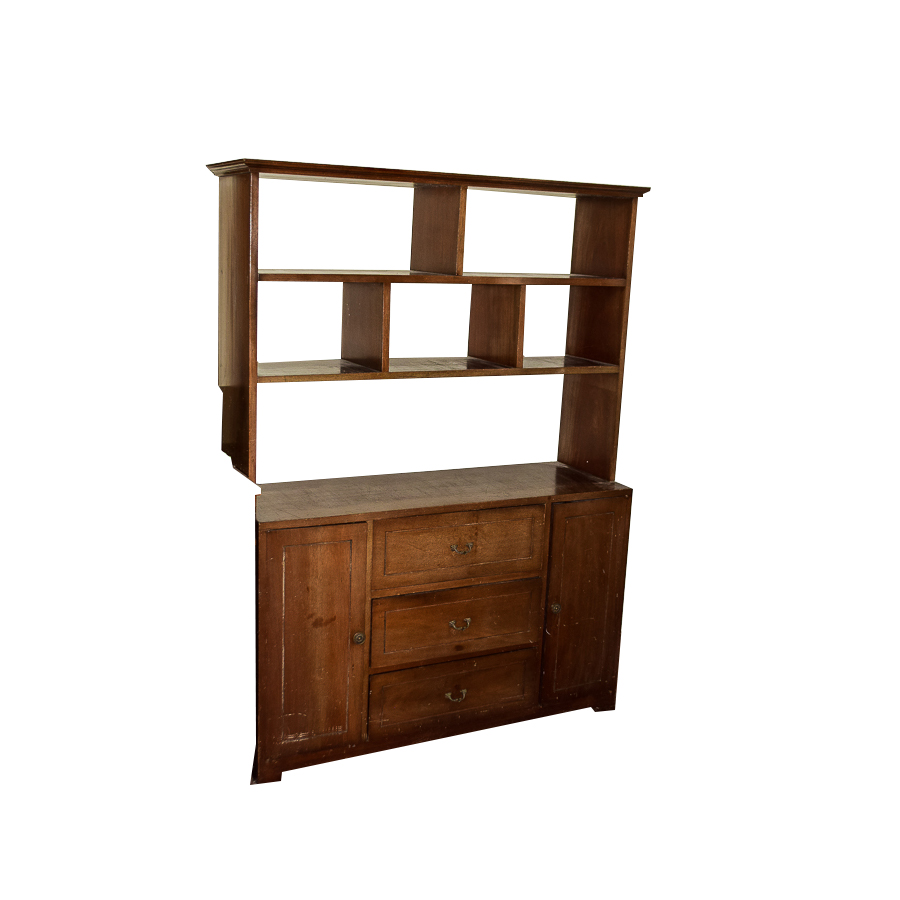 Mahogany Vintage Bookcase with Cabinet