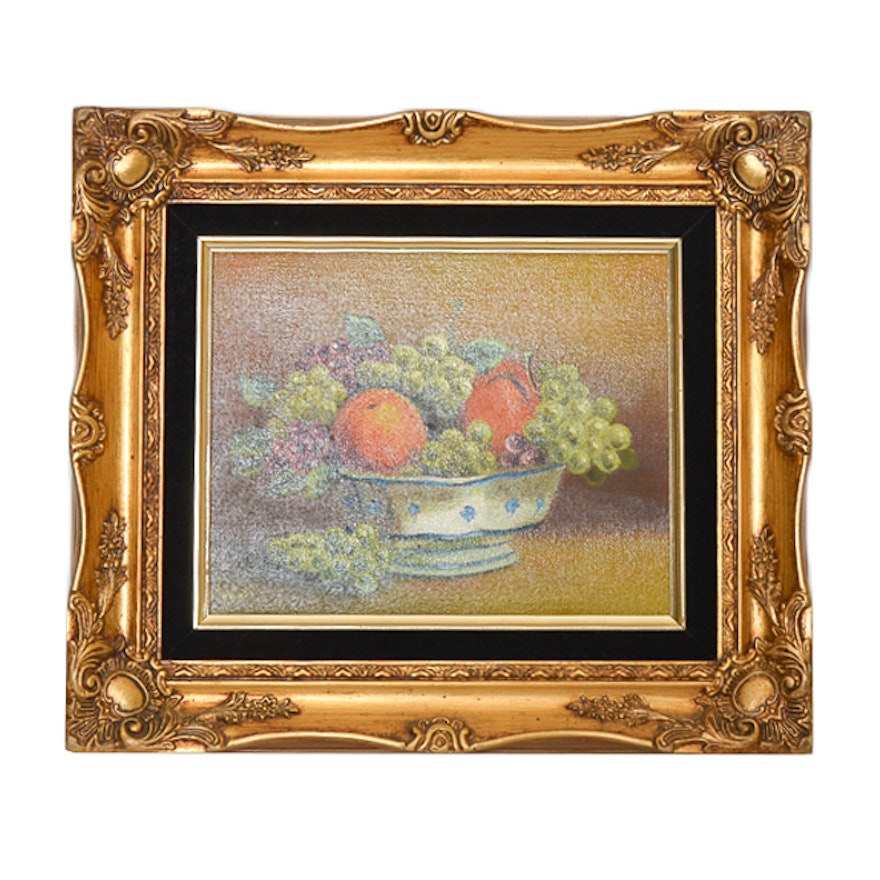 Lucien Oil on Canvas Painting of a Fruit Still Life
