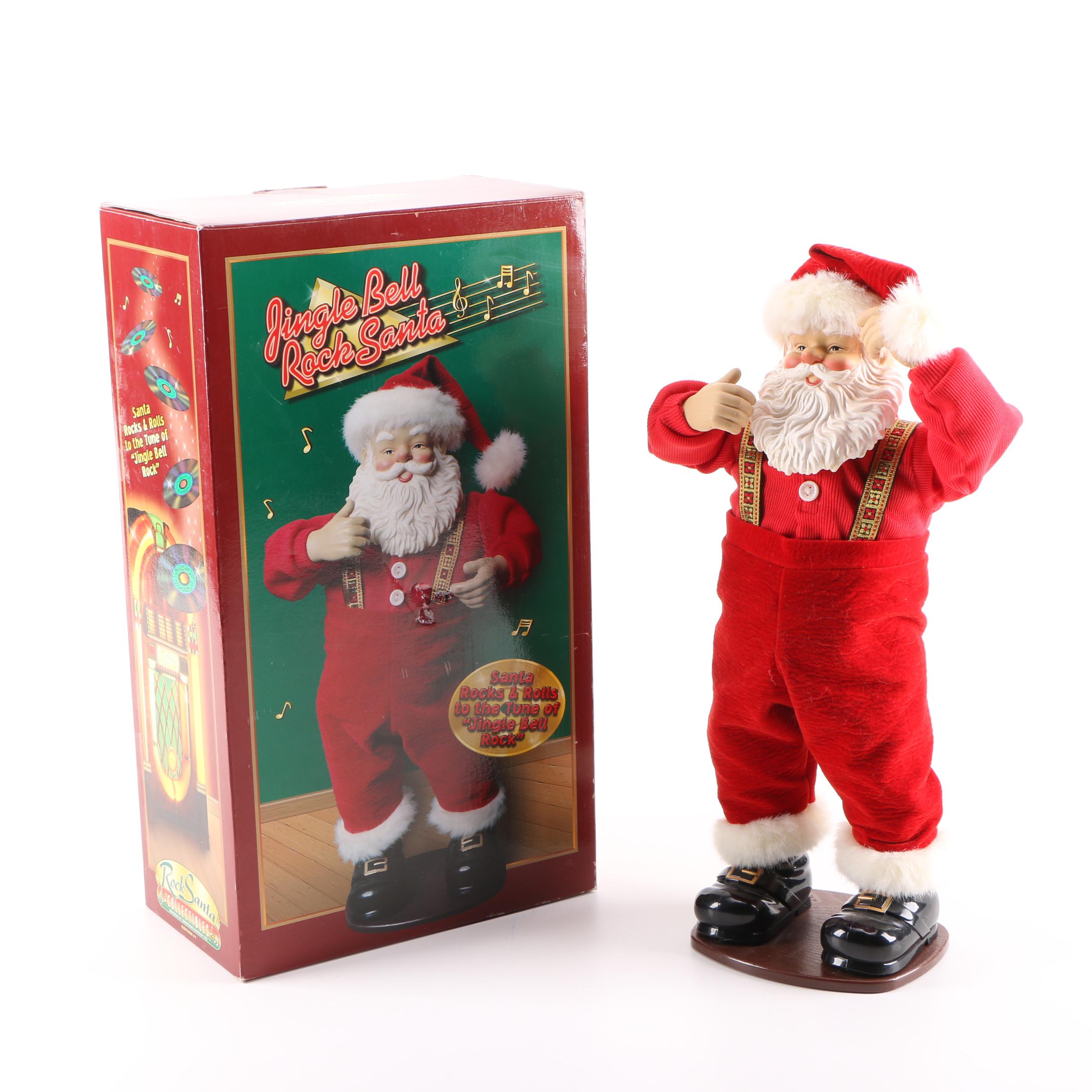 Jingle Bell Rock Santa Figurine
