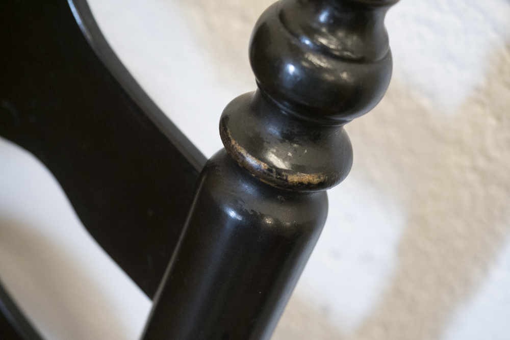 Pair of Black Ladder Back Hitchcock Style Chairs