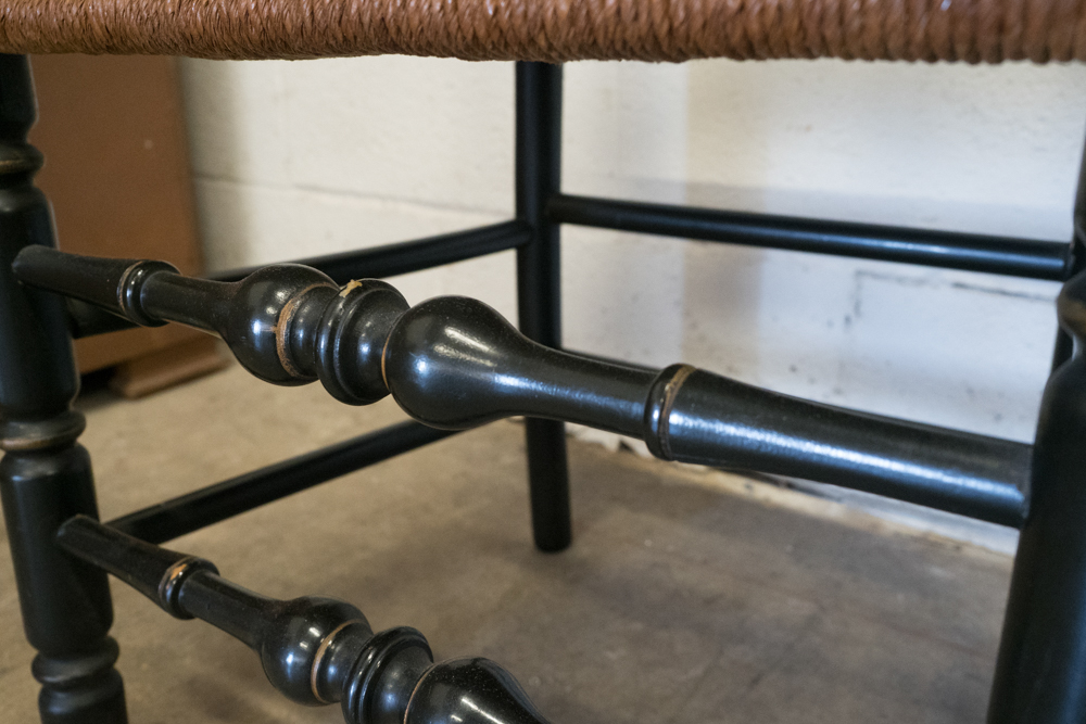 Pair of Black Ladder Back Hitchcock Style Chairs