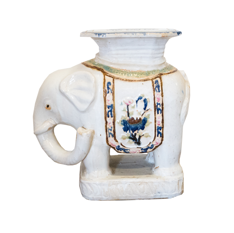 Ceramic Elephant Garden Seat