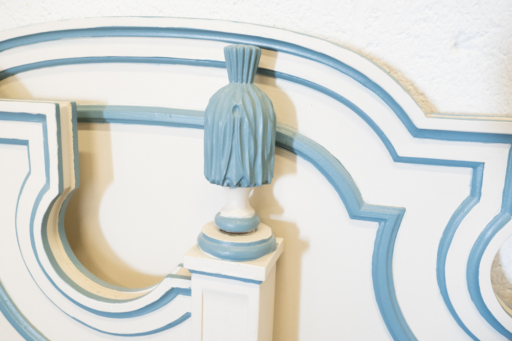 Pair of Painted Blue and White Twin Headboards