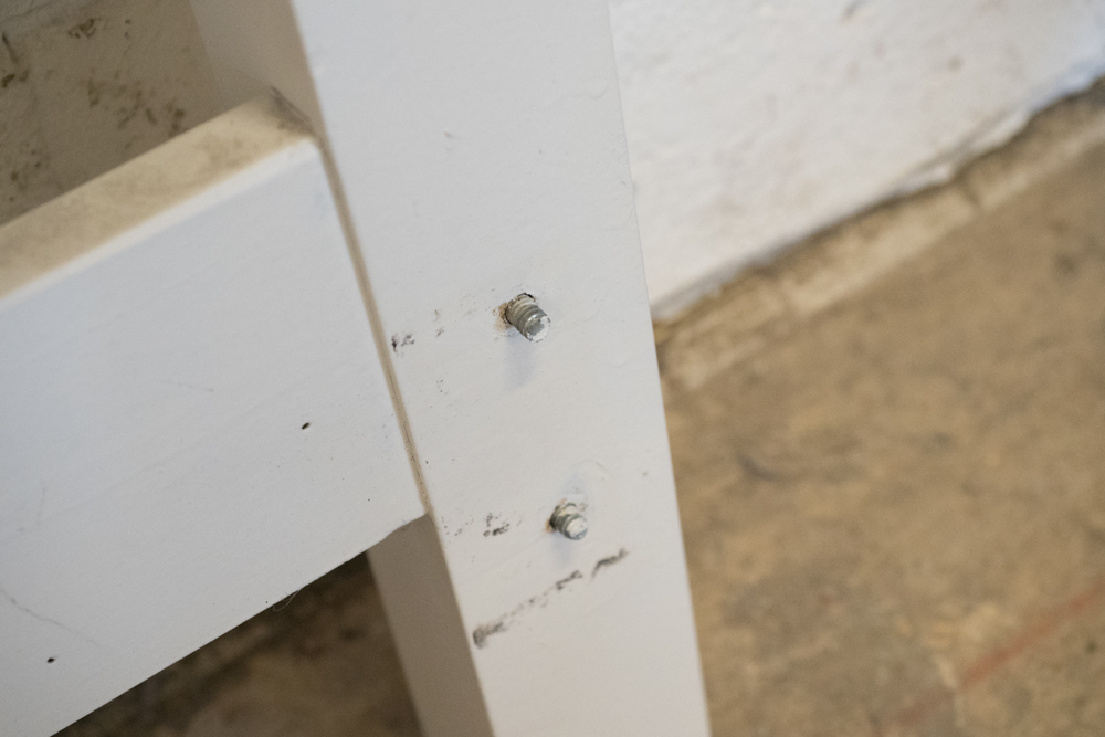 Pair of Painted Blue and White Twin Headboards