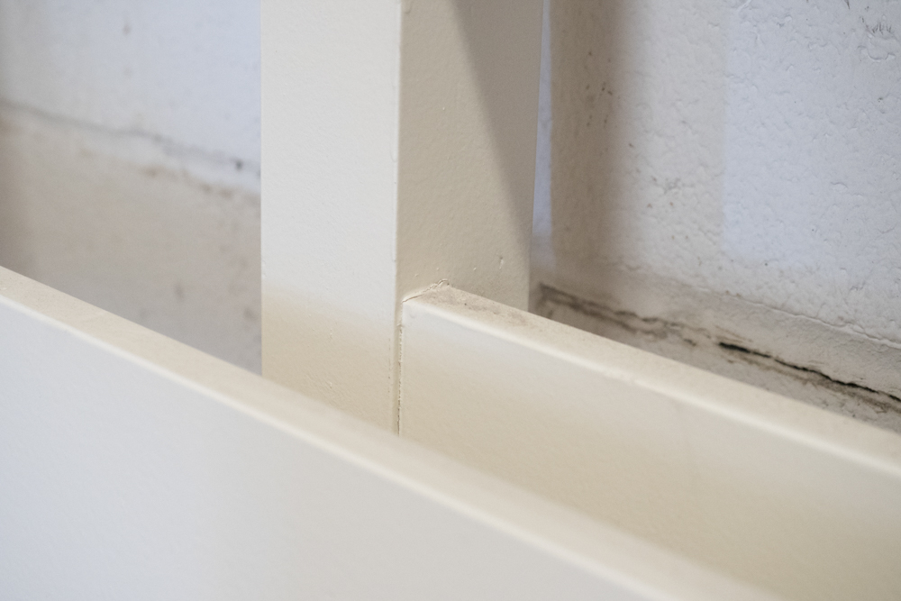 Pair of Painted Blue and White Twin Headboards