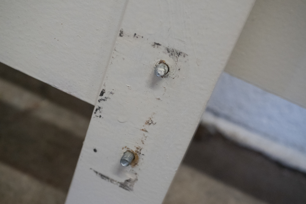 Pair of Painted Blue and White Twin Headboards