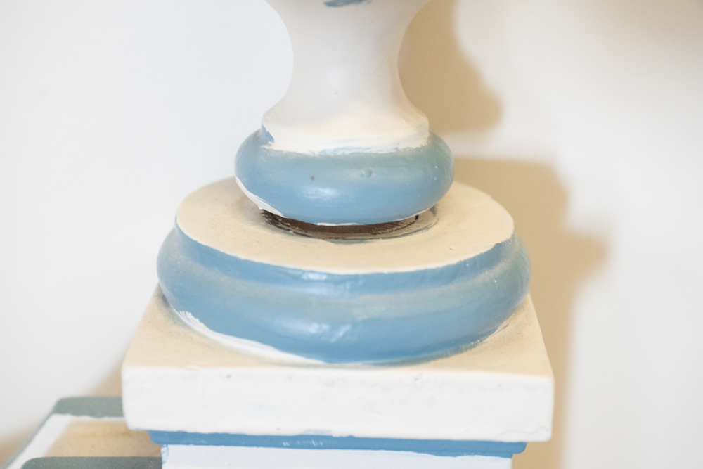 Pair of Painted Blue and White Twin Headboards