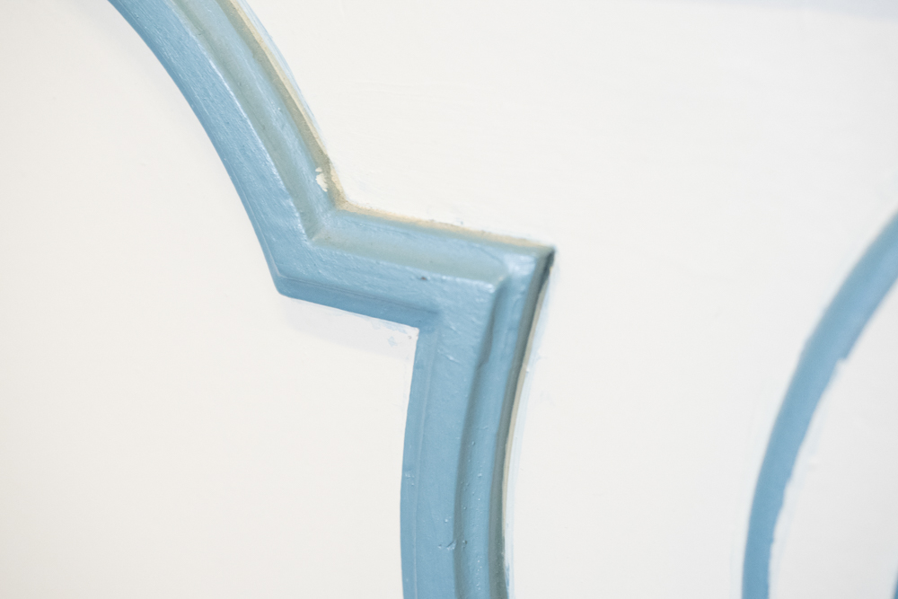 Pair of Painted Blue and White Twin Headboards