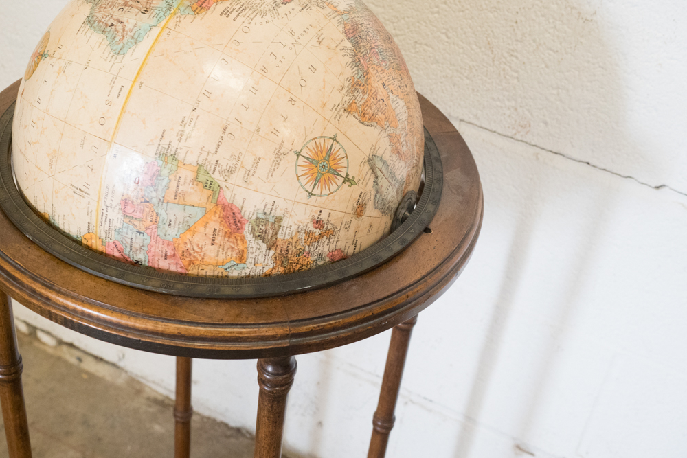 12" Globe on Bamboo Style Stand