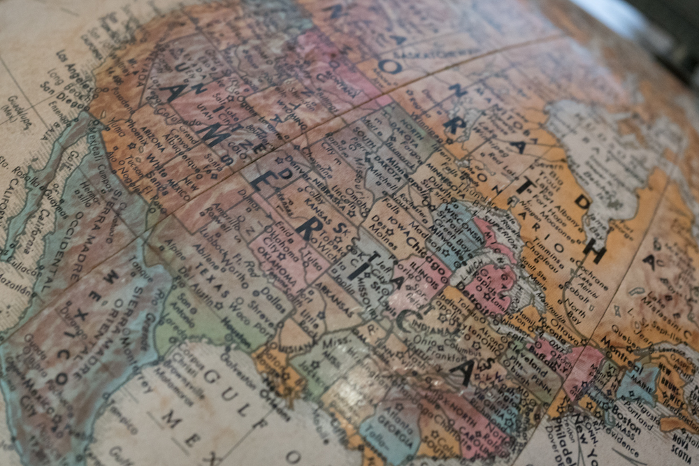 12" Globe on Bamboo Style Stand