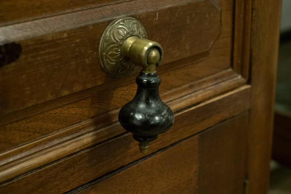 Vintage Marble Top Server Cabinet
