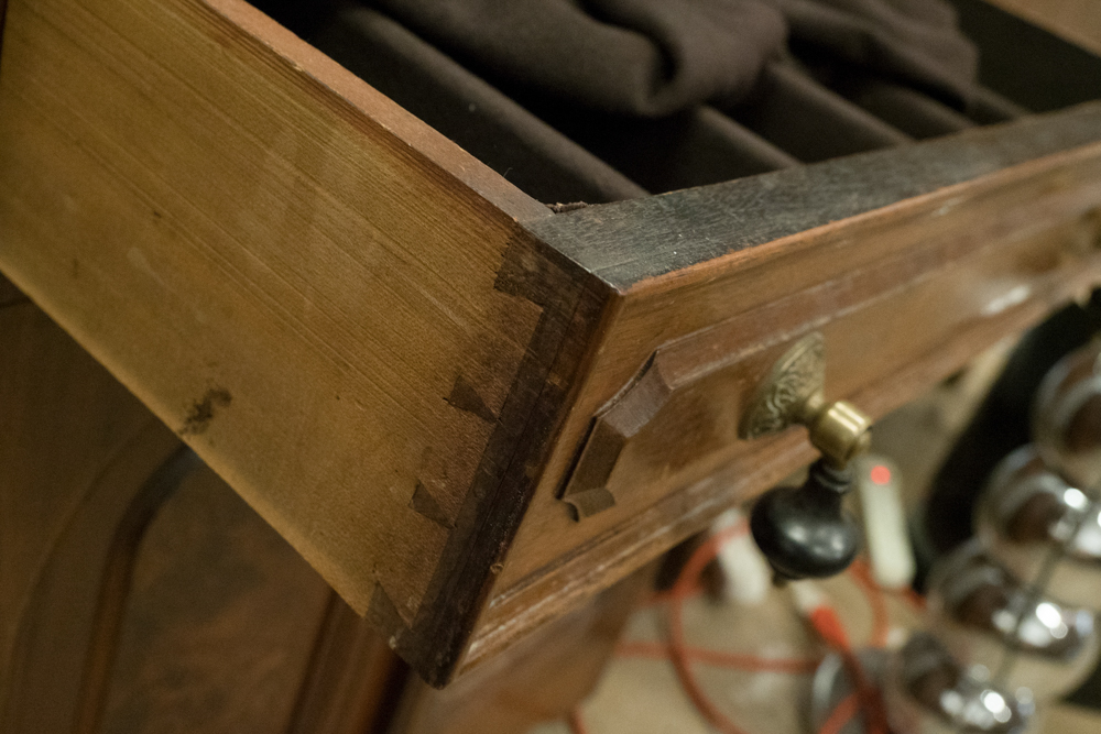 Vintage Marble Top Server Cabinet