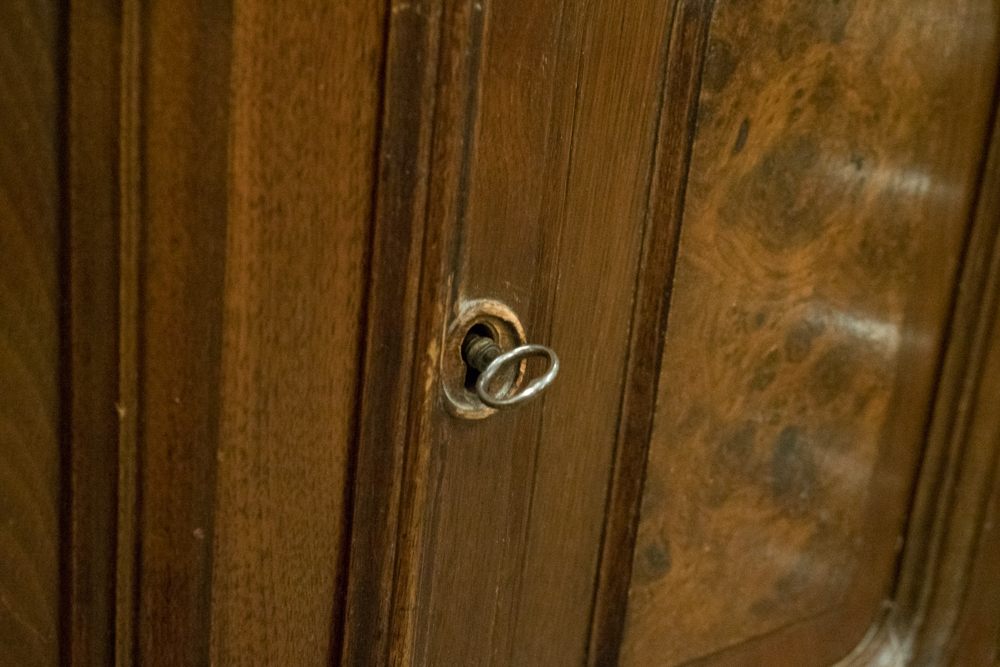 Vintage Marble Top Server Cabinet
