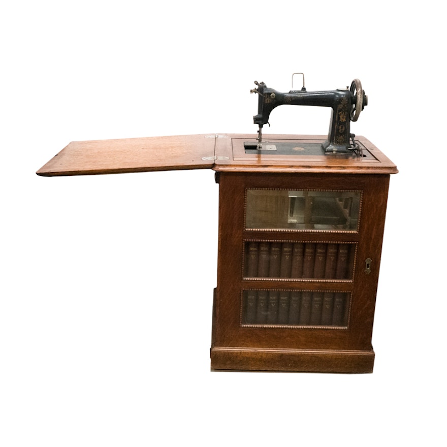 Antique Wheeler & Wilson Treadle Sewing Machine and Cabinet