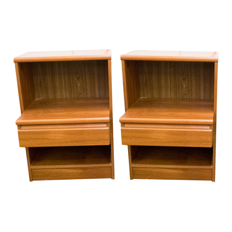 Pair of Teak Nightstands