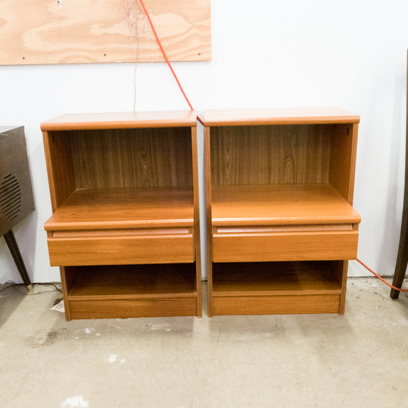 Pair of Teak Nightstands