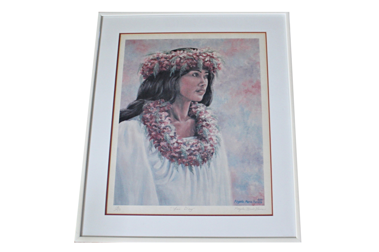 Angela Kanas Limited Edition Print and Hawaiian Monkey Pod Bowls