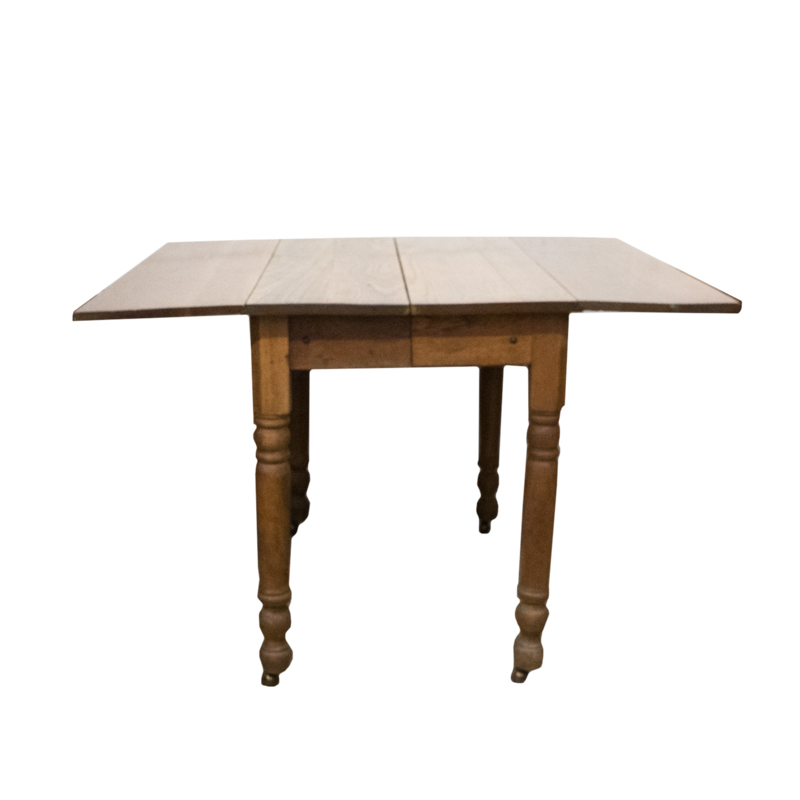 Rustic Oak Dining Table with Drop Leaves