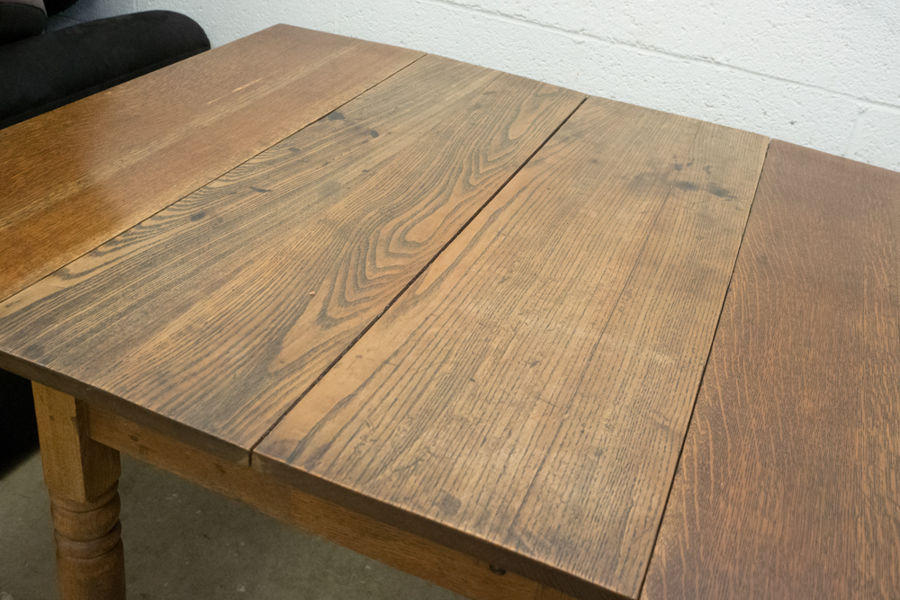 Rustic Oak Dining Table with Drop Leaves