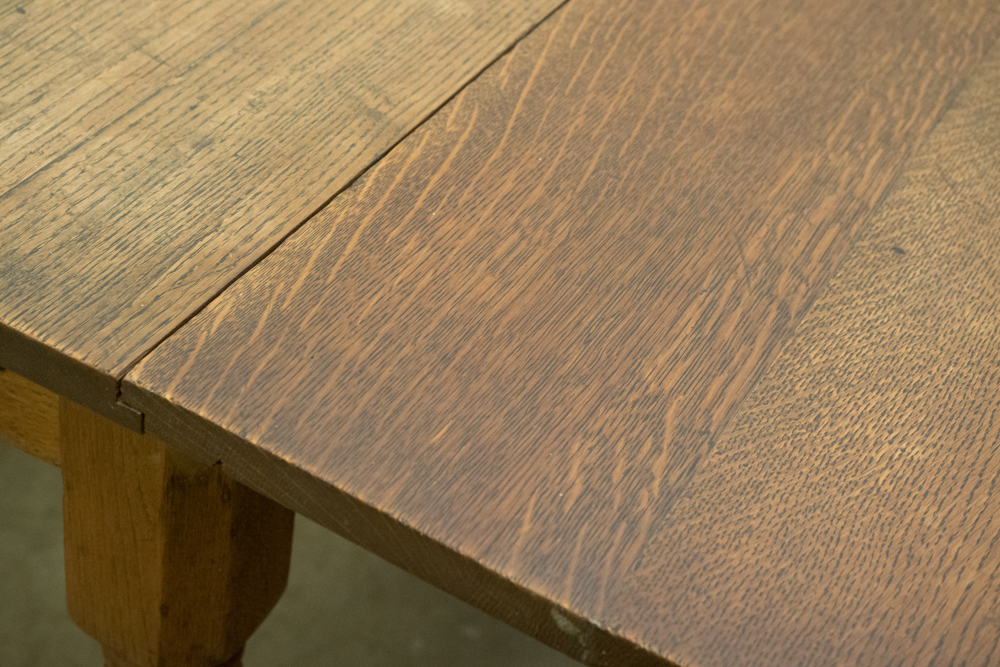 Rustic Oak Dining Table with Drop Leaves