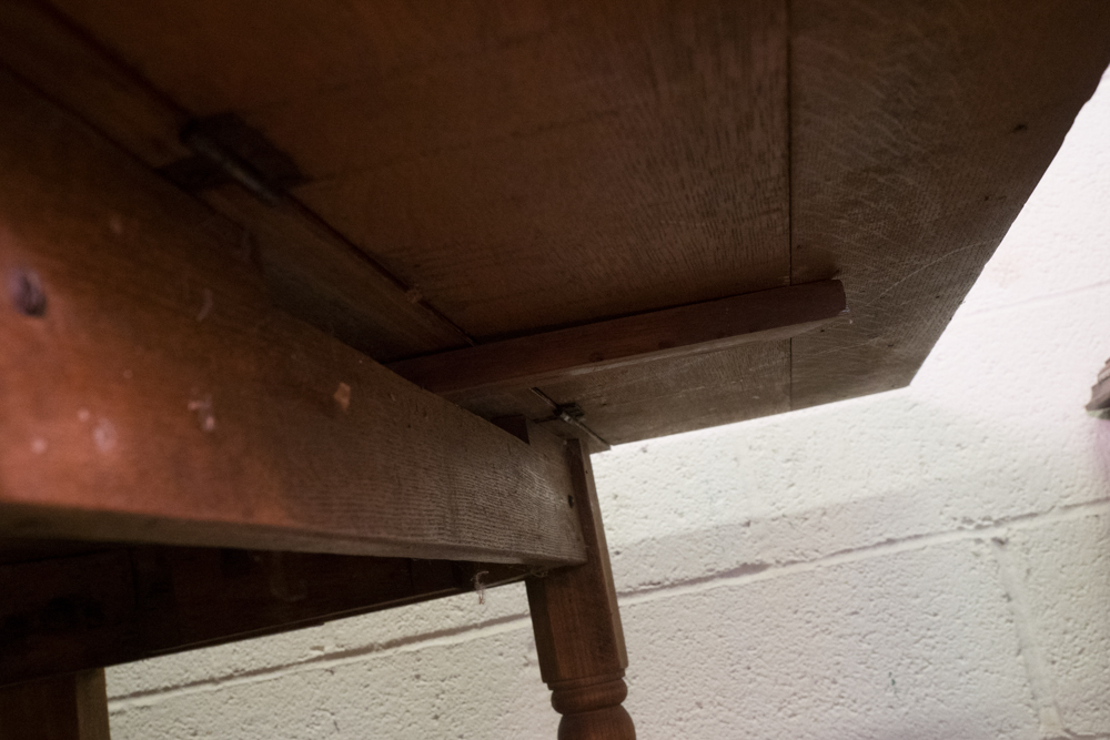 Rustic Oak Dining Table with Drop Leaves
