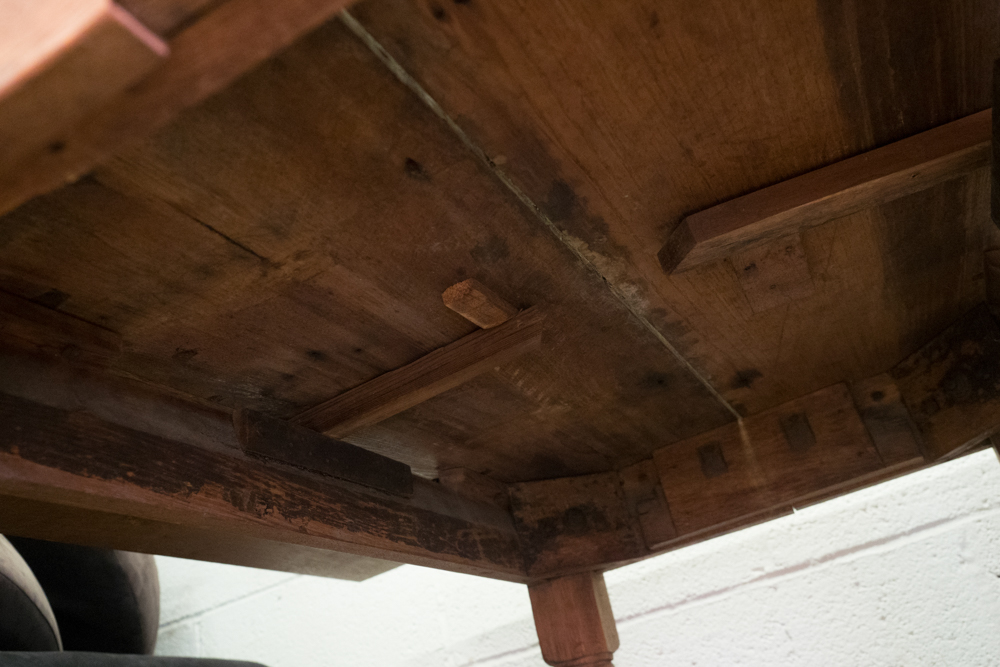 Rustic Oak Dining Table with Drop Leaves