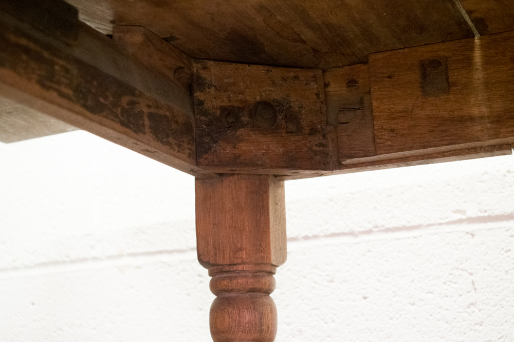 Rustic Oak Dining Table with Drop Leaves