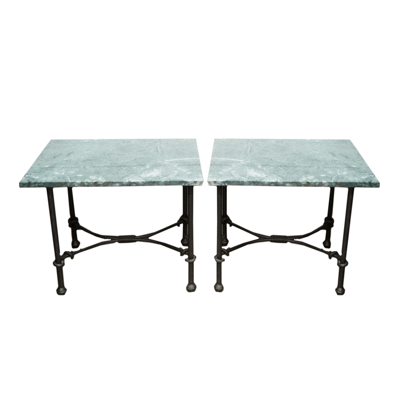 Italian Custom Made Marble Topped Side Tables