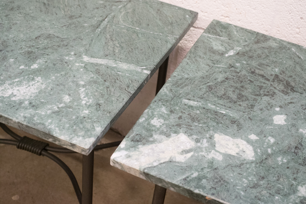 Italian Custom Made Marble Topped Side Tables