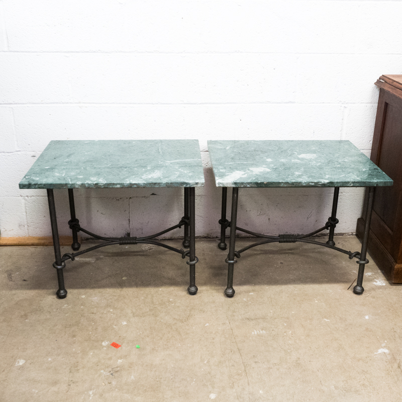 Italian Custom Made Marble Topped Side Tables