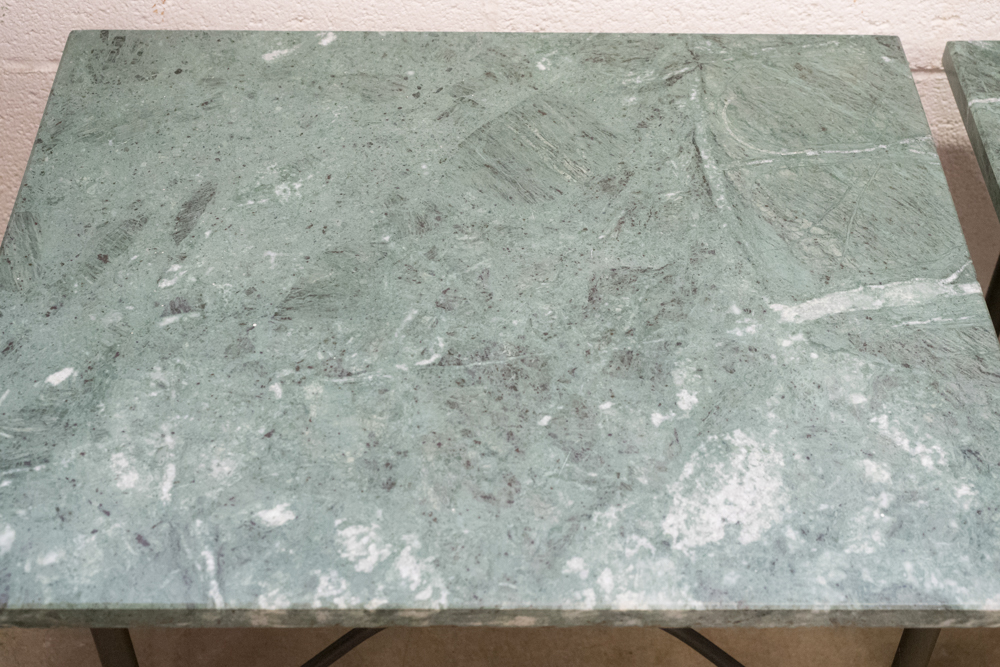 Italian Custom Made Marble Topped Side Tables