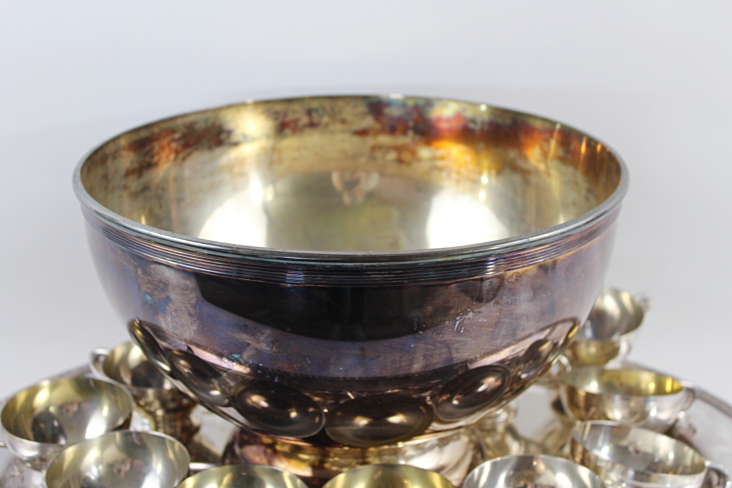 William Rogers Silver Plate Punch Bowl and Serving Tray