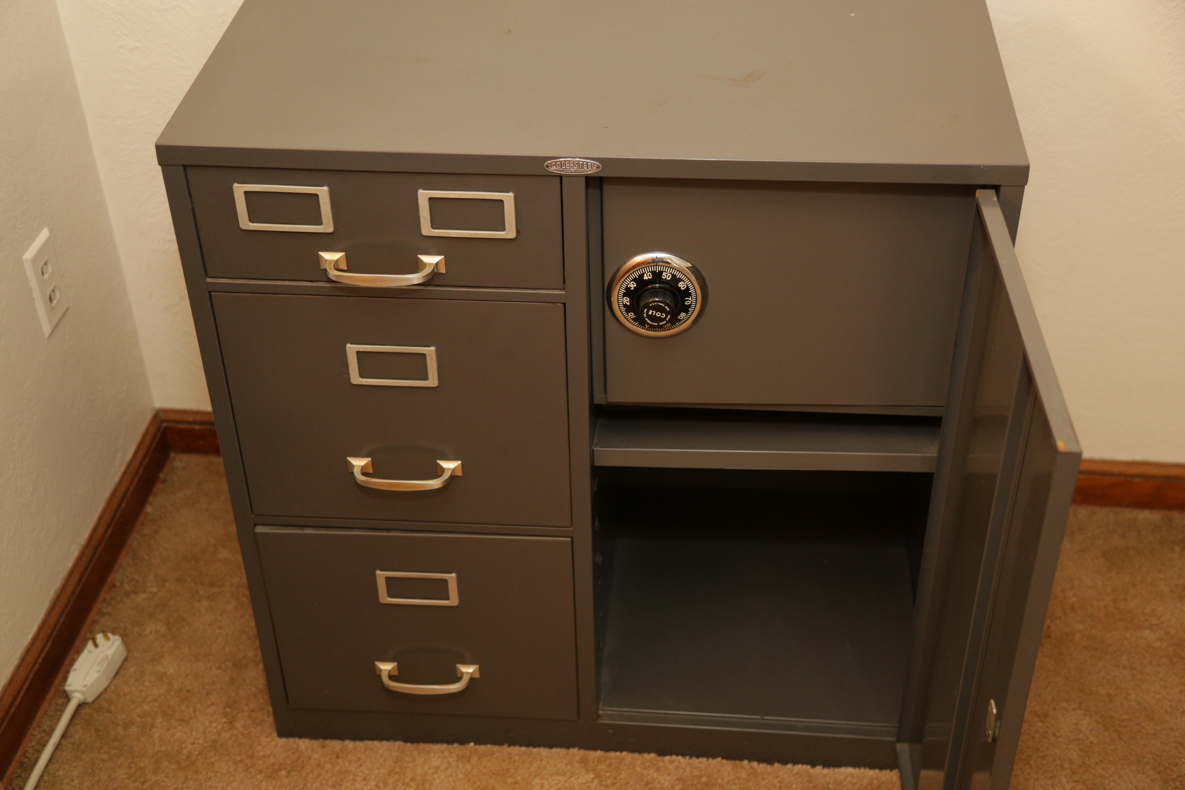Cole-Steel Metal Filing Cabinet with Safe
