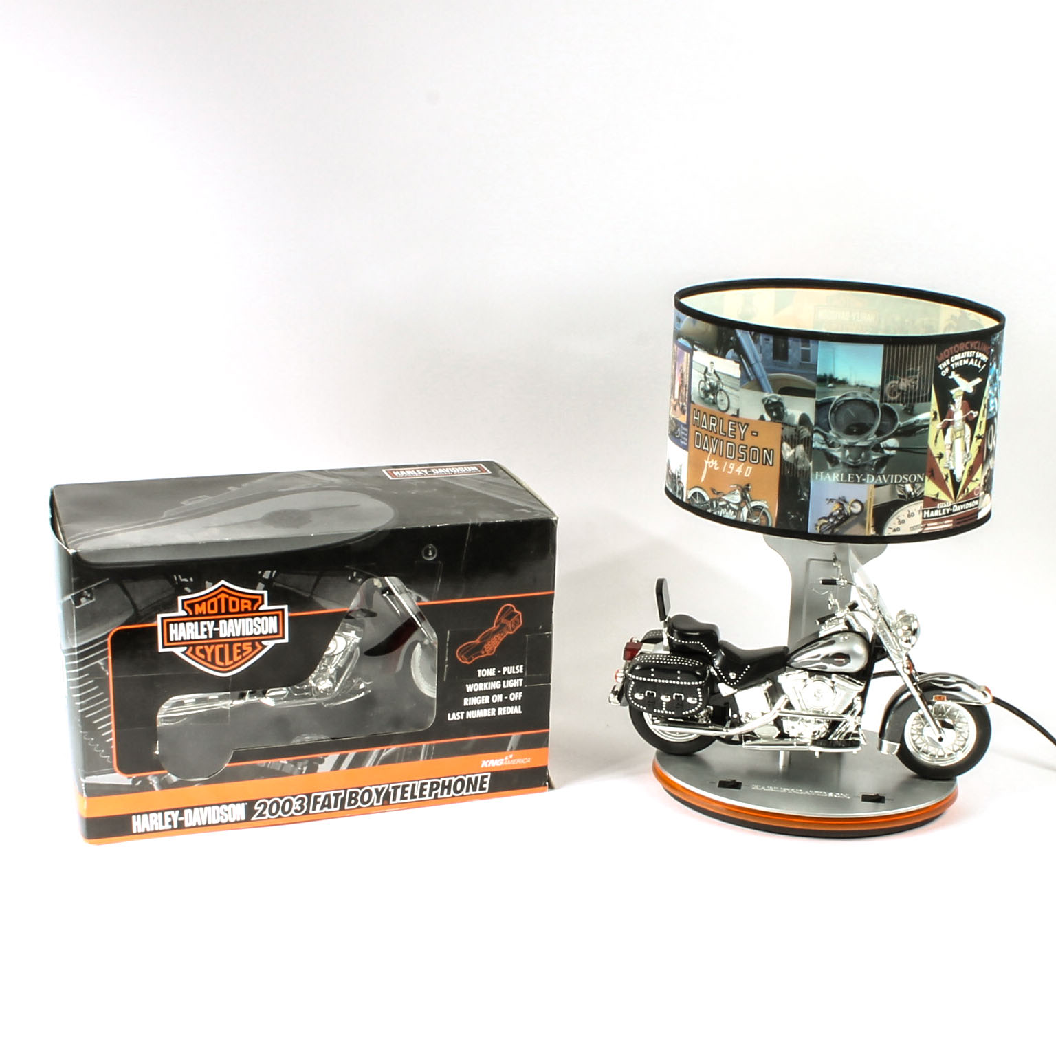 Harley-Davidson Lamp and Telephone