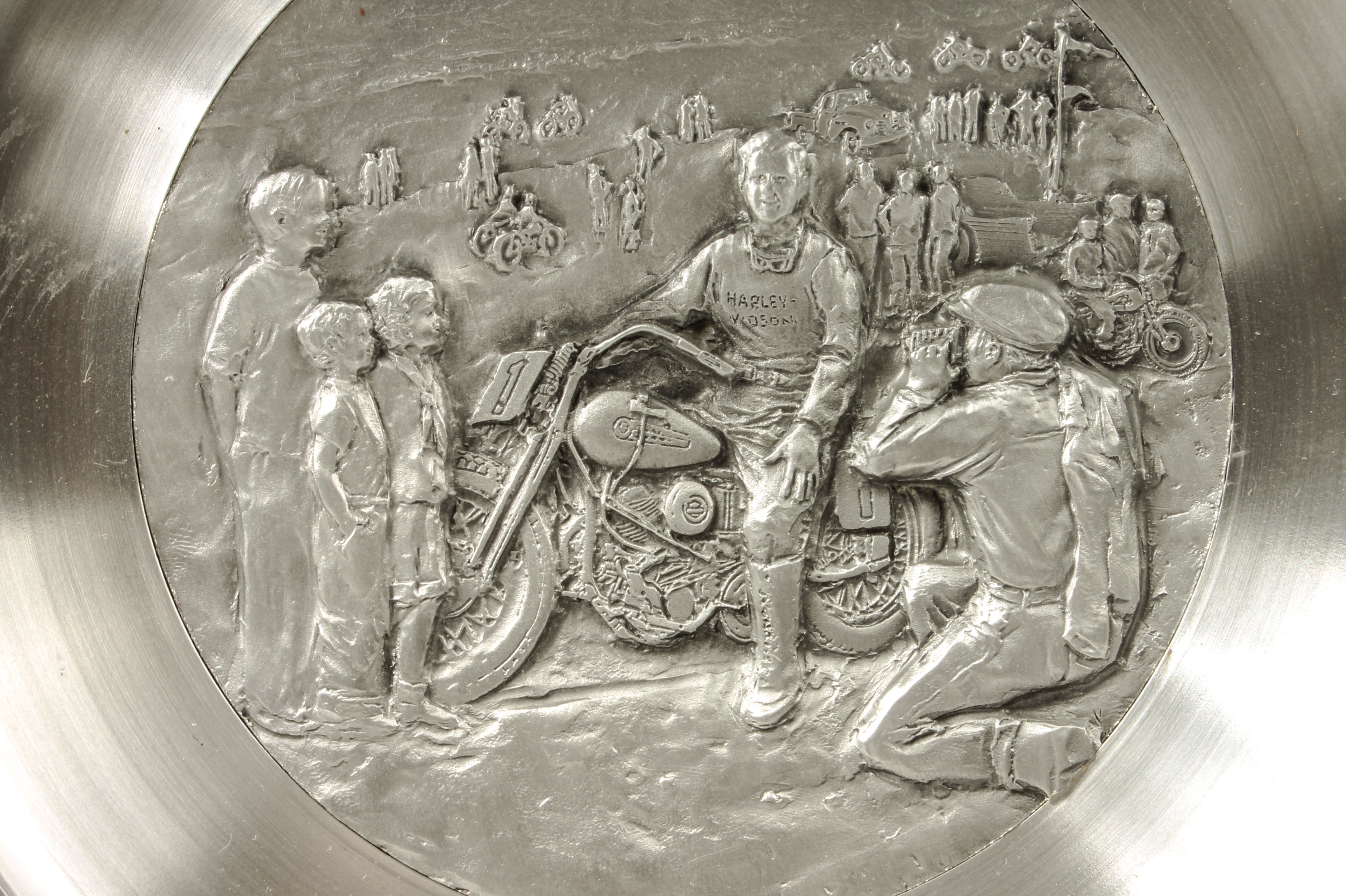 Pewter Harley-Davidson Four Seasons Plates
