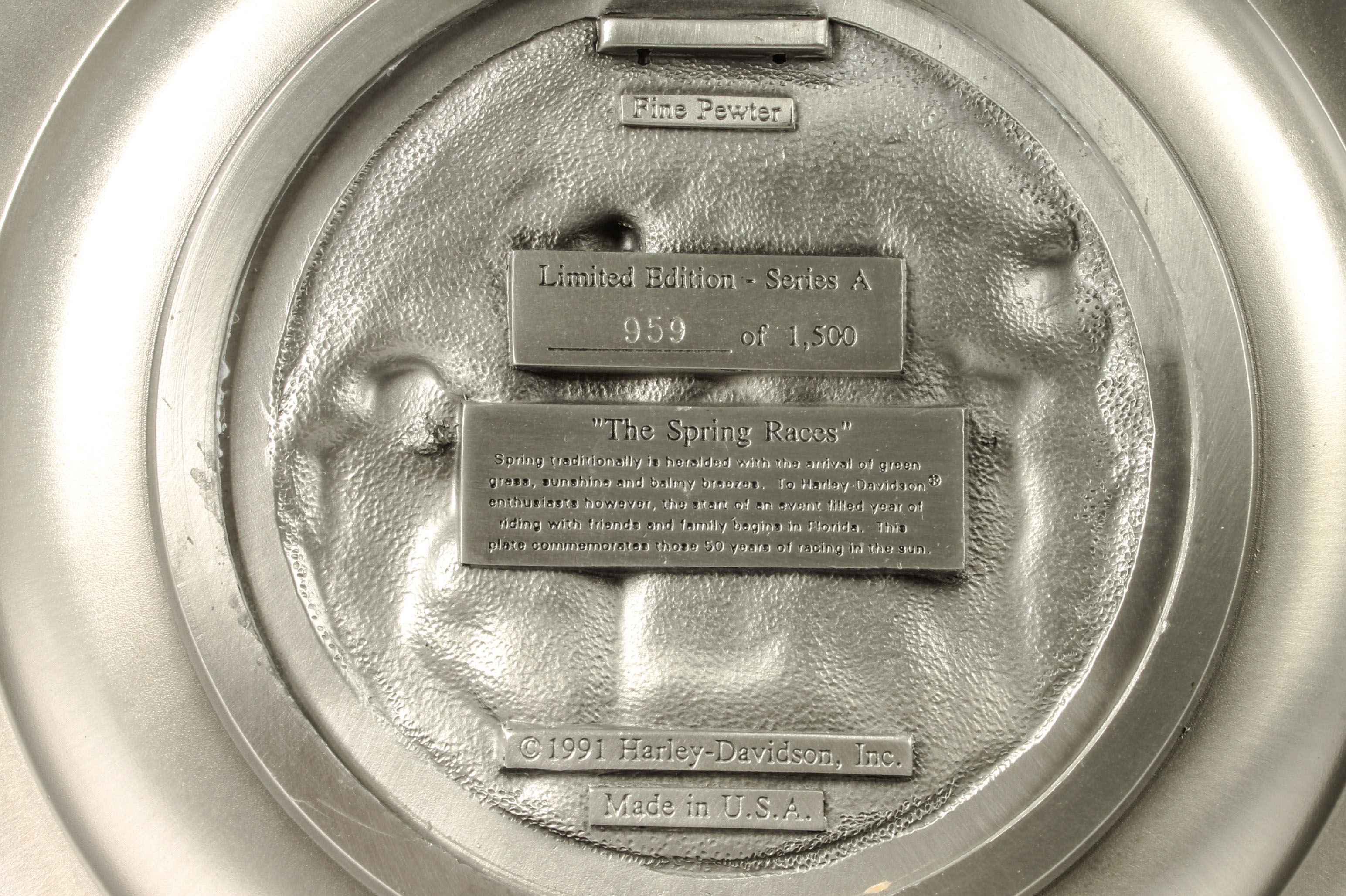 Pewter Harley-Davidson Four Seasons Plates
