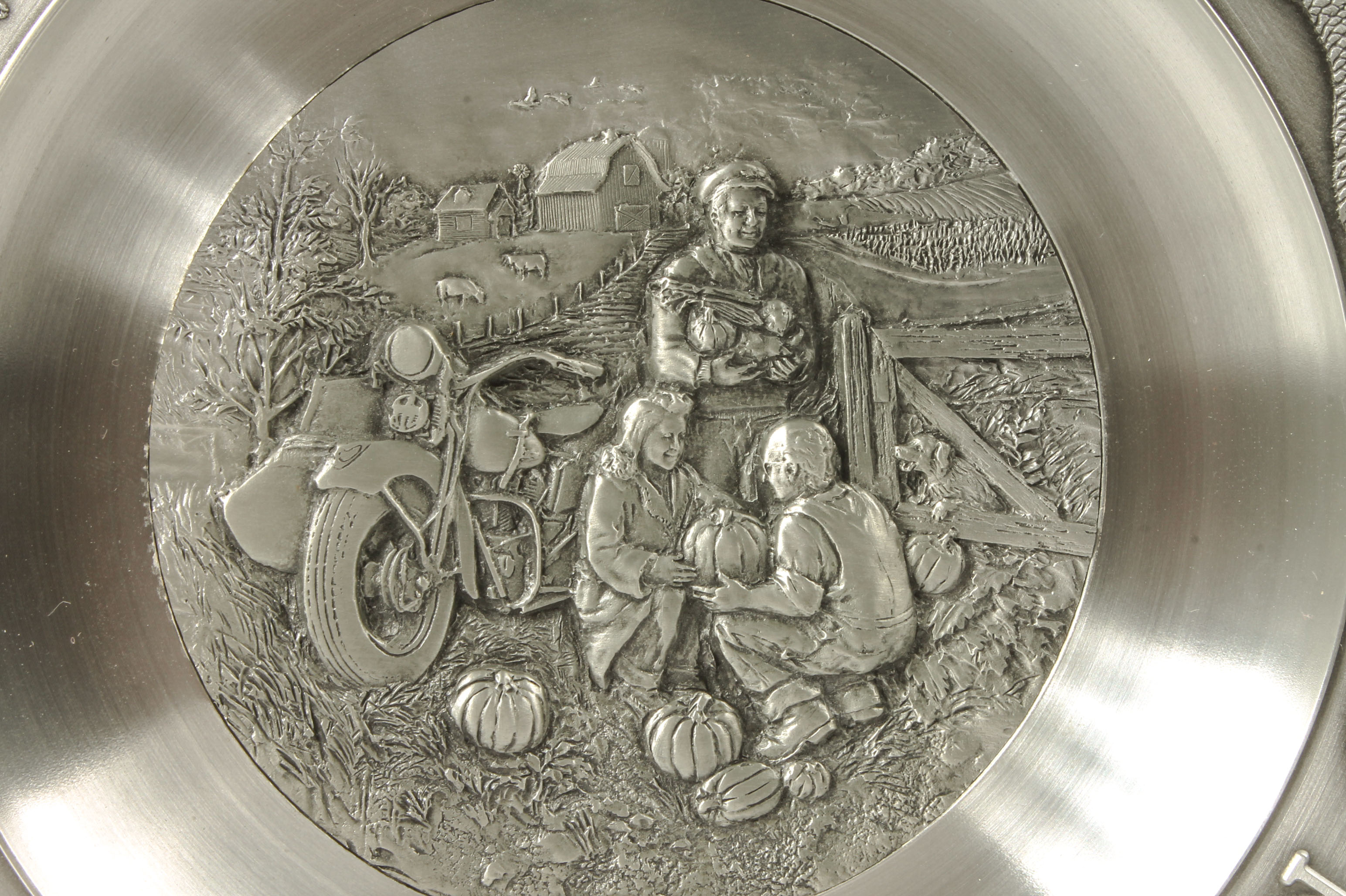 Pewter Harley-Davidson Four Seasons Plates
