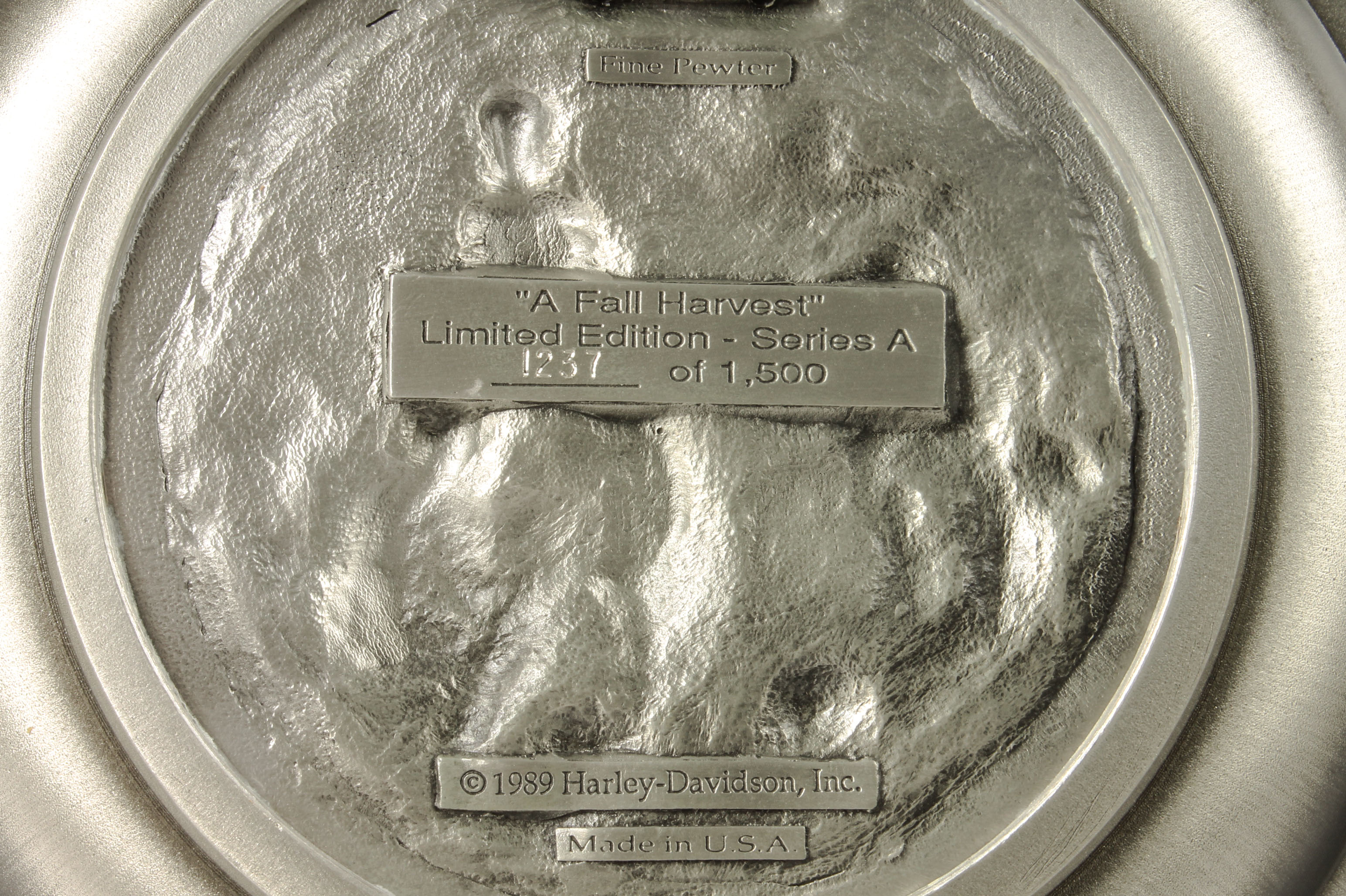 Pewter Harley-Davidson Four Seasons Plates